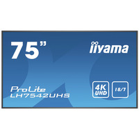 iiyama PROLITE LH7542UHS-B3 Digital signage flat panel 189.2 cm (74.5") IPS 4K Ultra HD Black Built-in processor Android 8.0