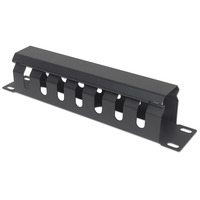 Intellinet 10"" Cable Management Panel,  1U,  Covered,  Black