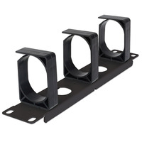 Intellinet 10"" Cable Management Panel,  1U,  Three Large Retaining Rings,  Black