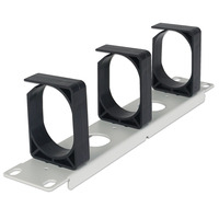 Intellinet 10"" Cable Management Panel,  1U,  Three Large Retaining Rings,  Grey