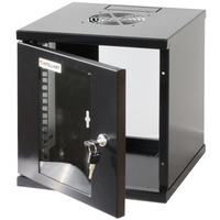 Intellinet 10"" Wallmount Cabinet,  6U,  320 (h) x 300 (w) x 300 (d) mm,  Max 60kg,  Assembled,  Black