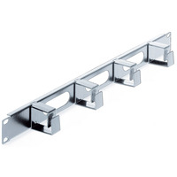 Intellinet 19"" Cable Management Panel,  1U,  4 short plastic rings,  Grey