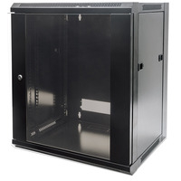 Intellinet 19"" Wallmount Cabinet,  15U,  770 (h) x 570 (w) x 600 (d) mm,  Max 60kg,  Flatpack,  Black
