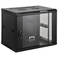Intellinet 19"" Wallmount Cabinet,  9U,  500 (h) x 600 (w) x 600 (d) mm,  Max 60kg,  Assembled,  Black