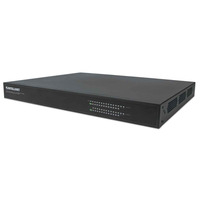 Intellinet 24-Port Gigabit Ethernet PoE+ Web-Managed AV Switch with 2 SFP & 2 RJ45 Combo Uplinks,  24 Rear-Facing PoE+ Ports,  IEEE 802.3at PoE (PoE+),  Layer2+,  Two 1 GbE SFP Open Slots & Two RJ45 Combo Uplink Ports,  Endspan,  19"" Rackmount (UK 3-pin plug)