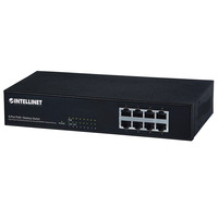 Intellinet 8-Port Fast Ethernet PoE+ Switch,  8 x PoE ports,  IEEE 802.3at/af Power-over-Ethernet (PoE+/PoE),  Endspan,  Desktop (UK 3-pin plug)