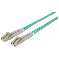 Intellinet Fibre Optic Patch Cable,  Duplex,  Multimode,  LC/LC,  50/125 &181;m,  OM3,  5m,  LSZH,  Aqua