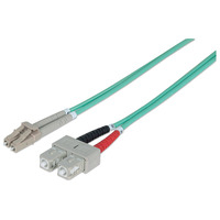 Intellinet Fibre Optic Patch Cable,  Duplex,  Multimode,  LC/SC,  50/125 &181;m,  OM3,  1m,  LSZH,  Aqua