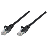 Intellinet Network Patch Cable,  Cat5e,  0.25m,  Black,  CCA,  SF/UTP,  PVC,  RJ45,  Gold Plated Contacts,  Snagless,  Booted,  Polybag