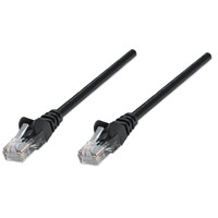Intellinet Network Patch Cable,  Cat5e,  0.25m,  Black,  CCA,  U/UTP,  PVC,  RJ45,  Gold Plated Contacts,  Snagless,  Booted,  Polybag