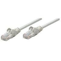 Intellinet Network Patch Cable,  Cat5e,  0.25m,  Grey,  CCA,  U/UTP,  PVC,  RJ45,  Gold Plated Contacts,  Snagless,  Booted,  Polybag