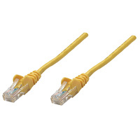 Intellinet Network Patch Cable,  Cat5e,  0.25m,  Yellow,  CCA,  U/UTP,  PVC,  RJ45,  Gold Plated Contacts,  Snagless,  Booted,  Polybag