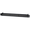 Intellinet Patch Panel,  Cat5e,  FTP,  24-Port,  1U,  Shielded,  90&176; Top-Entry Punch-Down Blocks,  Black