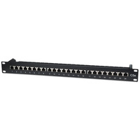 Intellinet Patch Panel,  Cat5e,  FTP,  24-Port,  1U,  Shielded,  90&176; Top-Entry Punch-Down Blocks,  Black