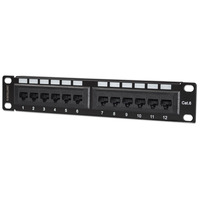 Intellinet Patch Panel,  Cat6,  10"",  UTP,  1U,  12-Port,  Black