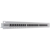 Intellinet Patch Panel,  Cat6,  FTP,  24-Port,  1U,  Shielded,  90&176; Top-Entry Punch-Down Blocks,  Grey