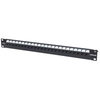 Intellinet Patch Panel,  Cat6,  UTP,  24 Port,  1U,  Locking Function,  Top Entry Punch Down,  Black