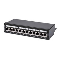 Intellinet Patch Panel,  Cat6a,  FTP,  12-Port,  Desktop,  Shielded,  90&176; Top-Entry Punch Down Blocks,  Black
