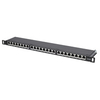 Intellinet Patch Panel,  Cat6a,  FTP,  24-Port,  19"",  0.5U,  Shielded,  90&176; Top-Entry Punch Down Blocks,  Black