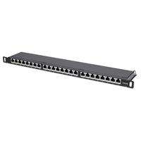 Intellinet Patch Panel,  Cat6a,  FTP,  24-Port,  19"",  0.5U,  Shielded,  90&176; Top-Entry Punch Down Blocks,  Black