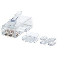 Intellinet RJ45 Modular Plugs,  Cat6A,  UTP,  2-prong,  for stranded wire,  15 &181; gold plated contacts,  80 pack