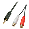 Lindy 35678 audio cable 0.25 m 2 x RCA 3.5mm Black, Red, White