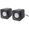 Manhattan 2600 Series Speaker System,  Small Size,  Big Sound,  Two Speakers,  Stereo,  USB power,  Output: 2x 3W,  3.5mm plug for sound,  In-Line volume control,  Cable 0.9m,  Black