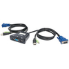 Manhattan KVM Switch Mini 2-Port,  2x USB-A,  Cables included,  Audio Support,  Control 2x computers from one pc/mouse/screen,  Black,  Boxed