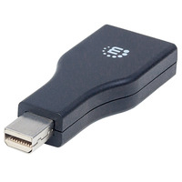 Manhattan Mini DisplayPort to DisplayPort Adapter,  1080p,  Male to Female,  2.7 Gbps,  1080p@60Hz,  Black,  Polybag