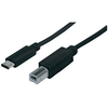 Manhattan USB-C to USB-B Cable,  1m,  Male to Male,  480 Mbps USB 2.0),  Black,  Polybag