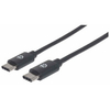Manhattan USB-C to USB-C Cable,  1m,  Male to Male,  480 Mbps (USB 2.0),  3A,  Black,  Polybag