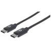 Manhattan USB-C to USB-C Cable,  2m,  Male to Male,  480 Mbps (USB 2.0),  Black,  Polybag
