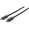 Manhattan USB-C to USB-C Cable,  50cm,  Male to Male,  10 Gbps (USB 3.2 Gen2),  3A,  Black,  Polybag