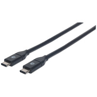 Manhattan USB-C to USB-C Cable,  50cm,  Male to Male,  10 Gbps (USB 3.2 Gen2),  3A,  Black,  Polybag