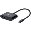 Manhattan USB-C to USB-C (with Power Delivery) and HDMI Cable,  4K,  19.5cm,  Male to Females,  4K@60Hz,  Power Delivery up to 60W,  20V / 3A,  Thunderbolt 3 compatible,  Black,  Box