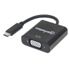 Manhattan USB-C to VGA Converter Cable,  8cm,  Male to Female,  1920x1080p@60Hz,  Black,  Blister