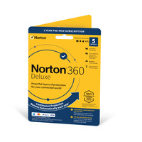 NortonLifeLock Norton 360 Deluxe &pipe; 5 Devices &pipe; 1 Year Subscription with Automatic Renewal &pipe; Includes Secure VPN and Password Manager &pipe; PCs,  Mac,  Smartphones and Tablets