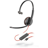 POLY Blackwire C3210 Headset Head-band Black,  Red