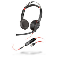 POLY Blackwire C5220 Headset Head-band 3.5 mm connector USB Type-A Black,  Red