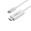 StarTech.com 10ft (3m) USB C to HDMI Cable - 4K 60Hz USB Type C to HDMI 2.0 Video Adapter Cable - Thunderbolt 3 Compatible - Laptop to HDMI Monitor/Display - DP 1.2 Alt Mode HBR2 - White