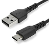 StarTech.com 2m USB A to USB C Charging Cable - Durable Fast Charge & Sync USB 2.0 to USB Type C Data Cord - Rugged TPE Jacket Aramid Fiber M/M 60W Black - Samsung S10,  iPad Pro,  Pixel