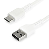 StarTech.com 2m USB A to USB C Charging Cable - Durable Fast Charge & Sync USB 2.0 to USB Type C Data Cord - Rugged TPE Jacket Aramid Fiber M/M 60W White - Samsung S10,  iPad Pro,  Pixel