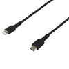 StarTech.com 2m USB C to Lightning Cable - Durable Black USB Type C to Lightning Connector Fast Charge & Sync Charging Cord,  Rugged w/Aramid Fiber Apple MFI Certified iPhone 11 iPad Air