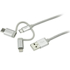 StarTech.com 3.3 ft. (1 m) USB Multi-Charging Cable - Lightning,  USB-C,  Micro-USB