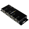 StarTech.com 4 Port USB to DB9 RS232 Serial Adapter Hub " Industrial DIN Rail and Wall Mountable