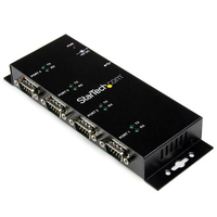StarTech.com 4 Port USB to DB9 RS232 Serial Adapter Hub " Industrial DIN Rail and Wall Mountable