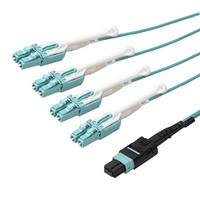 StarTech.com MPO/MTP to LC Breakout Cable - Plenum-Rated - OM3,  40Gb - Push/Pull-Tab - 10 m (30 ft.)