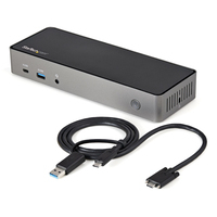 StarTech.com USB-C & USB-A Dock - Hybrid Universal Triple Monitor Laptop Docking Station DisplayPort & HDMI 4K 60Hz - 85W Power Delivery,  6x USB Hub,  GbE,  Audio - USB 3.1 Gen 2 10Gbps