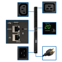 Tripp Lite 3.3/3.7kW Single-Phase Monitored PDU,  LX Platform Interface,  208/230V Outlets (18 C13/2 C19),  C20/L6-20P,  0U 90 cm