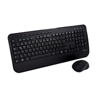 V7 CKW300DE Full Size/Palm Rest German QWERTZ - Black,  Professional Wireless Keyboard and Mouse Combo " DE,  Multimedia Keyboard,  6-button mouse